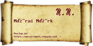 Mérai Márk névjegykártya